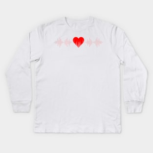 I Love Music Heart Love Kids Long Sleeve T-Shirt